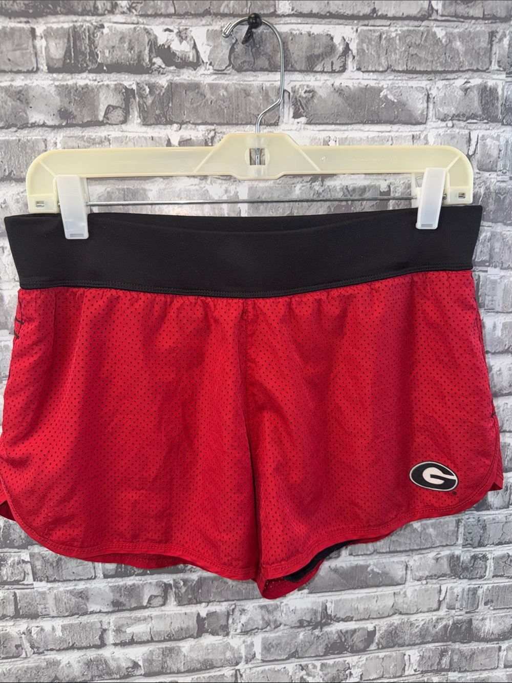 Georgia Bulldogs Red Athletic Shorts with Black Waistband - Picture 2 of 9